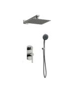 Orabella Elegance - Shower set εντοιχισμού με Μπαταρία λουτρού, εντοιχισμού 2 σημείων, κεφαλή 250x250 με βραχίονα και τηλέφωνο ντουζ με σπιράλ και επιτοίχειο στήριγμα 10304