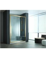 Πόρτα Ντουζιέρας Μ137-139xH200cm Gold Brushed PVD 1 Σταθ.+1 Συρόμενο, 6mm Clean Glass Devon Noxx Slider SLN140C-211 