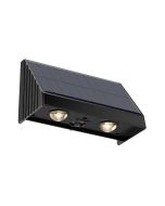 Φωτιστικό Επιτοίχιο Εξ.Χώρου IP65 LED 2x0,5W 3000K Solar Outdoor Light in Black Color InLight Seneca 80204711S