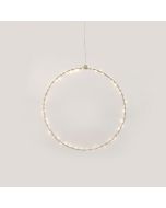 "D30CM SILVER ROUND" 45 ΜΙΝΙ LED ΛΑΜ, WW, ΑΣΗΜΙ ΚΑΛΩΔ. ΧΑΛΚΟΥ,ΑΝΤΑΠΤ.(3VDC),IP44, 3M ΔΙΑΦ ΚΑΛ ACA X064514227