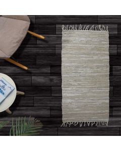 Δερμάτινο Χαλάκι 70x140cm Leather Flat Εκρού-Λευκό San Lorentzo 1372CECRUWHITE