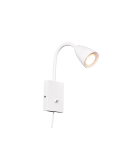 Σποτ Επιτοίχιο με Μπουτόν On-Off 8x23cm Λευκό Ματ 1xGU10 Trio Lighting Wanda 202670131