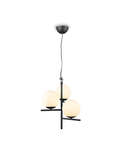 Φωτιστικό Κρεμαστό Τρίφωτο 3xE14 Ø40cm  Black Matt Trio Lighting Pure 302000332