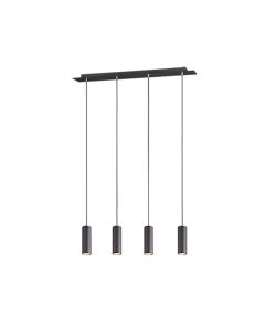 Κρεμαστό Φωτιστικό Ράγα Black Matt 75xH150cm 4xGU10 Trio Lighting Marley 312400432