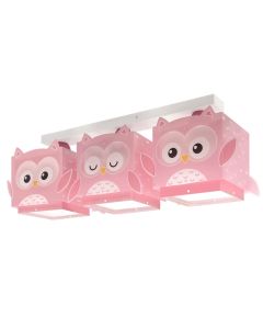 Little Pink Owl τρίφωτο φωτιστικό (64483) Ango