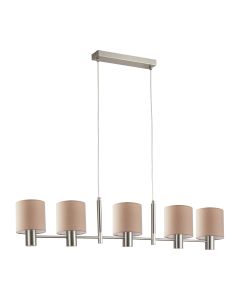 SE21-NM-120-SH3 ADEPT NICKEL MATT PENDANT BROWN SHADE+ HOMELIGHTING 77-8292