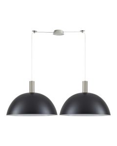 SE21-NM-4-NM2-MS50 ADEPT TUBE Nickel Matt Pendant Black Metal Shade+ HOMELIGHTING 77-8413