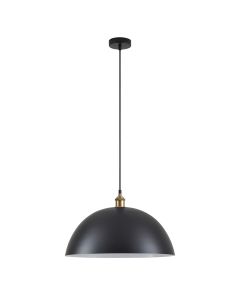 SE21-BR-10-MS50 MAGNUM Bronze Metal Pendant Black Shade with Black Fabric Cable+ HOMELIGHTING 77-8699