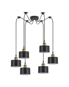 SE21-BR-10-BL6-MS1 MAGNUM BRONZE Black Metal Shade Pendant+ HOMELIGHTING 77-8761