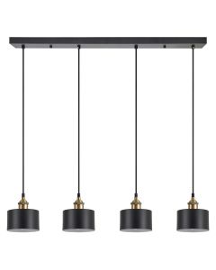 SE21-BR-10-4BL-MS1 MAGNUM BRONZE Black Metal Shade Pendant+ HOMELIGHTING 77-8766