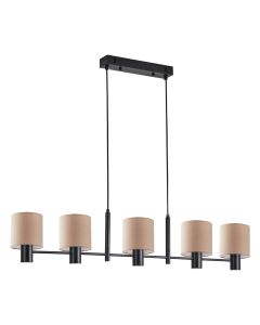 SE21-BL-120-SH3 ADEPT PENDANT Black Metal Pendant Brown Shade+ HOMELIGHTING 77-8871