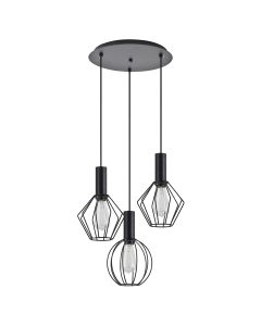 SE21-BL-4-3BL-GR12 ADEPT FLEX Black Pendant Black Metal Grid+ HOMELIGHTING 77-8905