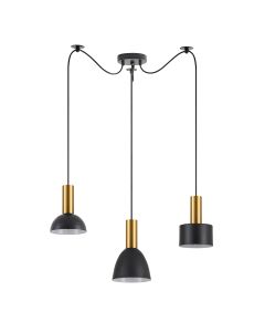 SE21-GM-4-BL3-MS12 ADEPT FLEX Gold Matt Pendant Black Metal Shade+ HOMELIGHTING 77-8944