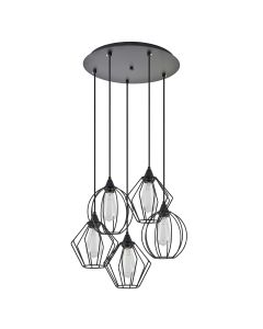 SE21-BL-B10-5BL-GR12 ADEPT FLEX Black Metal Grid Pendant+ HOMELIGHTING 77-8951