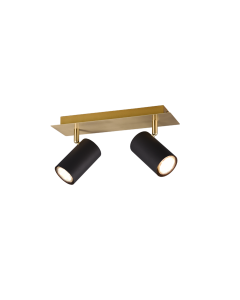 Σποτ Δίφωτο Κινητό Schartz-Gold-Black 30xH15cm 2xGU10 Trio Lighting Marley 802400280