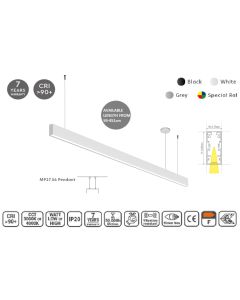 MP27.56P-367-S-3-O-OF-WH Linear Profile Lighting Ceiling 27.5x56mm 367cm HOMELIGHTING 77-24275