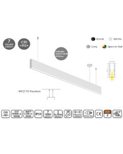MP27.70P-171-S-3-O-OF-WH Linear Profile Lighting Ceiling 27.5x70mm 171cm HOMELIGHTING 77-22867
