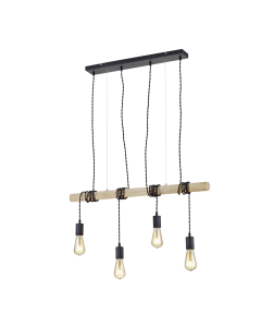 Κρεμαστό Vintage Φωτιστικό Ράγα Τετράφωτη 85xH150cm 4xE27 Trio Lighting Brody R30244032