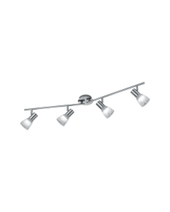 Σποτ Ράγα Τετράφωτη 4xE14 Νίκελ Ματ L90xH19cm Trio Lighting Visto R82231407