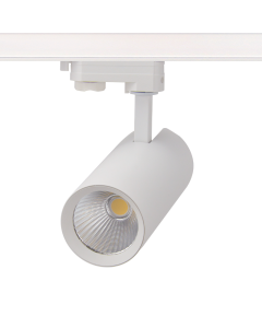 SAND WHITE LED TRACK LUMINAIRE 27W 3000K 3-PHASE 36° 3120LM 230V AC Ra80 Φ74*170MM 5YRS ACA SOLINE2730W4