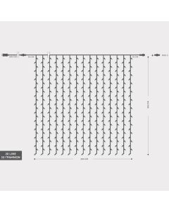 ΚΟΥΡΤΙΝΑ, 360 LED 3mm, 36V, ΕΠΕΚΤΑΣΗ ΩΣ 3, ΜΕ ΜΕΤΑΣΧΗΜΑΤΙΣΤΗ, ΠΡΟΕΚΤΑΣΗ ΠΑΡΟΧΗΣ 300cm, ΔΙΑΦΑΝΟ ΚΑΛΩΔΙΟ, ΛΕΥΚΟ LED, 200x200cm,ΙΡ44 Eurolamp 600-11370