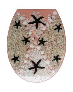 Κάλυμμα Λεκάνης Καπάκι WC 36xM43cm Polyresin Black Starfish San Lorentzo 8106