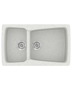Νεροχύτης Κουζίνας Συνθετικός Μ79xΠ50xB20 εκ. Ένθετος Eρμάριο 80 εκ. Αντιστρεφόμενος Sanitec Classic Granite White 320-01