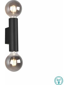 Φωτιστικό Απλίκα Δίφωτη 2xE27 5x8,5xH1 Μαύρο Ματ Trio Lighting RL Vannes R20182032