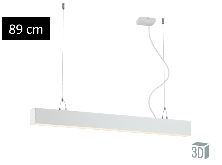 Κρεμαστό Γραμμικό Φωτιστικό Ράγα 89εκ. Led 30w 2800lm 3000K  Λευκό Viokef Station 3911-0013-3-W-N