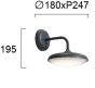 Απλίκα Τοίχου IP54 Ø180xP247xH195mm Led 13w 3000K Αλουμίνιο Ανθρακί με PC Viokef Merline 4284600