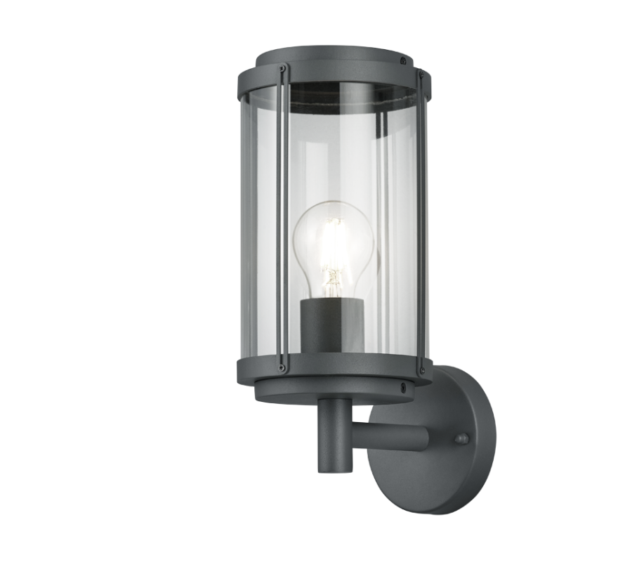 Απλίκα Επίτοιχη IP44 1xE27 Αλουμίνιο Ανθρακί Trio Lighting Tanaro 202360142