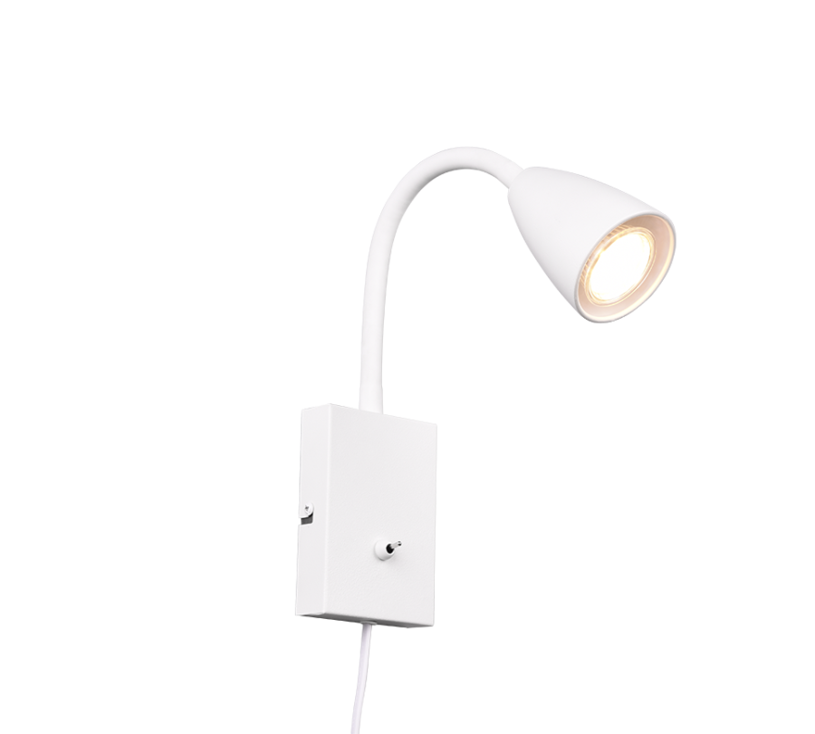 Σποτ Επιτοίχιο με Μπουτόν On-Off 8x23cm Λευκό Ματ 1xGU10 Trio Lighting Wanda 202670131