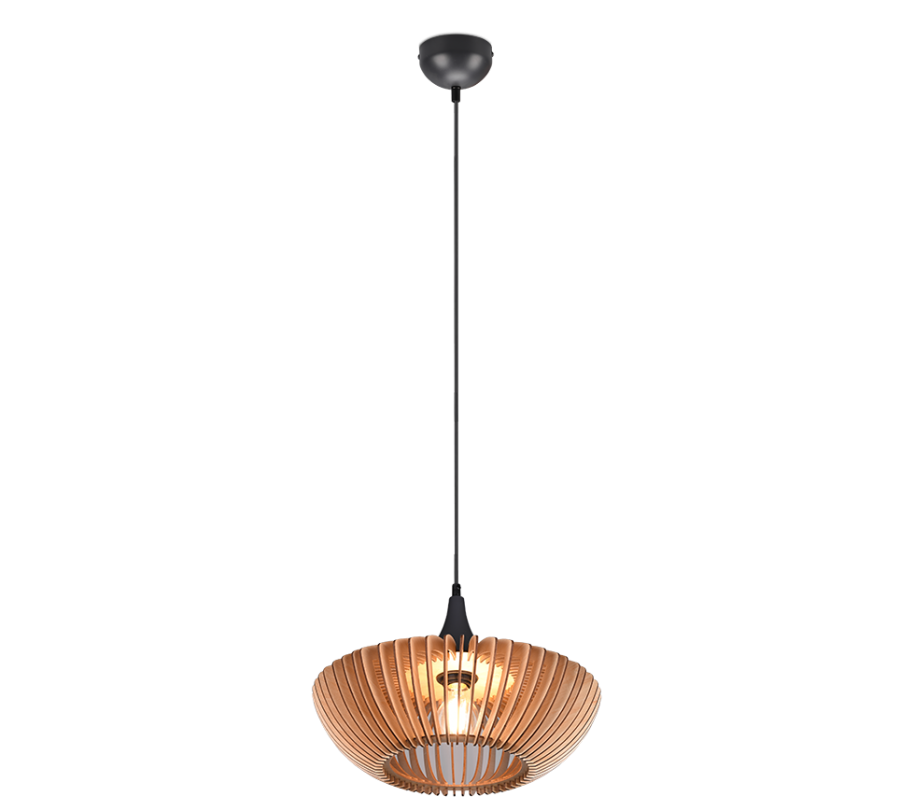 Μοντέρνο Κρεμαστό Ξύλο Φυσικό 40xH26cm 1xE27 Trio Lighting Colino 315900142