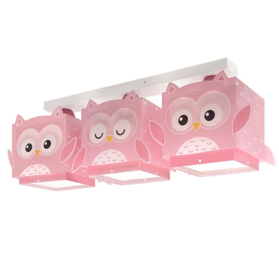 Little Pink Owl τρίφωτο φωτιστικό (64483) Ango