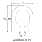 Κάλυμμα Λεκάνης Βεργίνα D-Shape Slim 40,5-44,5x35,6cm Οπές 12-17cm Πλαστικό Thermoplast Λευκό Elvit 0338 
