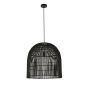 Φωτιστικό Κρεμαστό Ø50xH200cm 1xE27 Rattan Ψάθα Μαύρο Eurolamp 144-33015