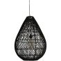 Φωτιστικό Κρεμαστό Ø37xH200cm 1xE27 Rattan Ψάθα Μαύρο Eurolamp 144-33020