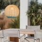 Φωτιστικό Κρεμαστό Ø49xH170cm 1xE27 Rattan Λευκό-Γαλάζιο Eurolamp 144-33031