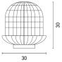 Πορτατίφ IP20 Ø30xH30cm 1xE27 220V,50/60Hz  Βάση Ξύλο & Ράταν Γκρι Eurolamp 144-78000