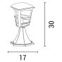 Κολωνάκι Δαπέδου Τριγωνικό IP44 L17xH30cm 1xE27 Μέταλλο Μαύρο Eurolamp 145-20619