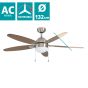 Ανεμιστήρας Οροφής Ø132x40cm Φωτισμό 1xE14 60W AC 220-240V,50Hz 3 Ταχύτητες Νίκελ-Καφέ Eglo Susale 35042