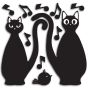 Cats Silhouettes αφρώδη αυτοκόλλητα τοίχου  M (54511) Ango 54511