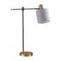 SE21-GM-36-SH1 ADEPT TABLE LAMP Gold Matt and Black Metal Table Lamp Grey Shade+ HOMELIGHTING 77-8337