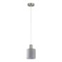 SE21-NM-4-SH2 ADEPT TUBE Nickel Matt Pendant Grey Fabric Shade+ HOMELIGHTING 77-8421