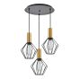 SE21-GM-4-3BL-GR1 ADEPT TUBE Gold Matt Pendant Black Metal Grid+ HOMELIGHTING 77-8621