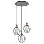 SE21-BR-10-3BL-GR12 MAGNUM FLEX Bronze Metal Pendant Black Metal Grid+ HOMELIGHTING 77-8965