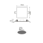 FLEXIBLE W SQUARE LED SLIM PANEL 15W 4000K 1330Lm 230V Φ50-150 120° Ra80 ACA FLEXI1540SW