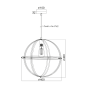 ΚΡΕΜΑΣΤΟ ΜΕΤΑΛΛΙΚΟ ΚΥΚΛΟΣ Φ40CM 1ΧE27 SIRENA ACA KS1483P1BK