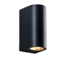 GU10 WALL LUMINAIRE 230V AC SAND BLACK IP65 MAX.2X35W ACA LG2202GU10B