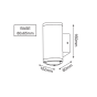 LED HP WALL LUMINAIRE 6W 300LM 50° 230V AC 3.000K DARK GREY CRI80 IP54 30.000HRS ACA LG2982G